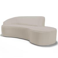 Sofá Living 3 Lugares 210cm Braço Esquerdo Mozart D06 Sintético Bege - Mpozenato - 1