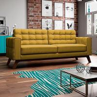 Sofá 150 Cm 2 Lugares Sandero C-279 Veludo Amarelo - Domi - 2