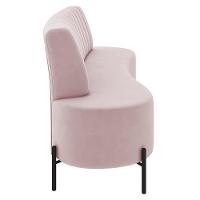 Sofá 2 Lugares 135cm Pés Aço Preto Tamar K04 Veludo Rosê - Mpozenato - 3