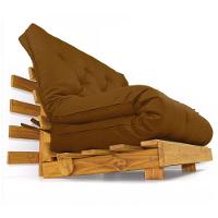 Sofá Cama Casal Futon Tokio Caramelo Madeira Maciça Cor Mel - 2