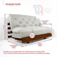 Sofá Cama Casal Futon Tokio Preto Madeira Maciça Cor Imbuia - 5
