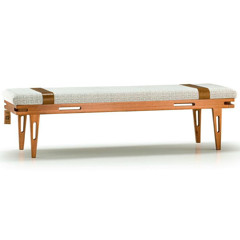 Banco Los Recamier Ozki 181 Cm Madeira Eucalipto Cedro Tecido Cinza - 4