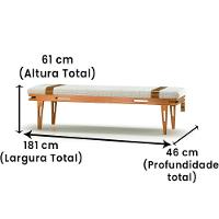 Banco Los Recamier Ozki 181 Cm Madeira Eucalipto Cedro Tecido Cinza - 2