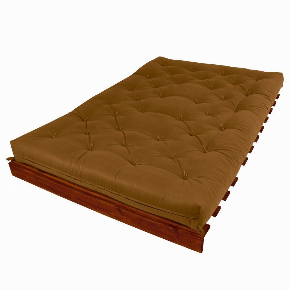 Sofá Cama Casal Futon Tokio Caramelo Madeira Maciça Cor Imbuia - 4