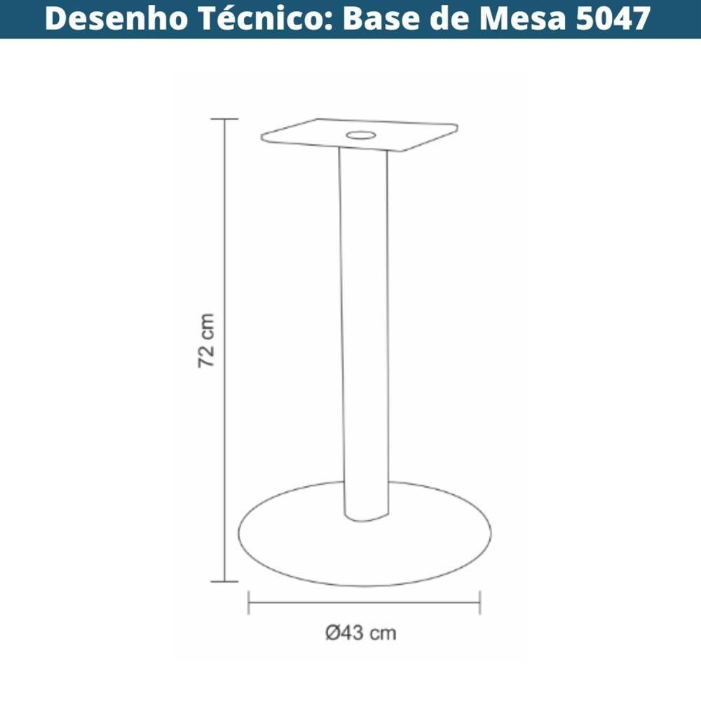 Base De Mesa Redonda 5047 Zeta Rivatti 72 Cm (altura) Ferro Fundido C- Pintura à Pó Preto Base Disco - 2