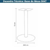 Base De Mesa Redonda 5047 Zeta Rivatti 72 Cm (altura) Ferro Fundido C- Pintura à Pó Preto Base Disco - 2