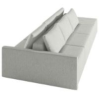 Sofá Ilha Modular Com Puff Para Sala Living 312cm Georgia K04 Linho Cinza - Mpozenato - 8