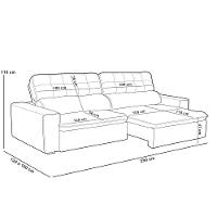 Sofá Retrátil Reclinável Para Sala 3 Lugares 250cm Haus F04 Bouclê Bege - Lyam Decor