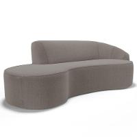 Sofá Living 2 Lugares 180cm Braço Direito Mozart D06 Bouclê Bege Escuro - Mpozenato - 1