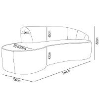 Sofá Living 2 Lugares 180cm Braço Direito Mozart D06 Bouclê Bege Escuro - Mpozenato