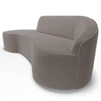 Sofá Living 2 Lugares 180cm Braço Direito Mozart D06 Bouclê Bege Escuro - Mpozenato - 7