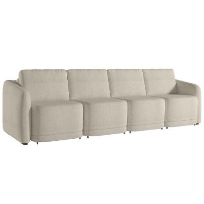 Sofá Cama Casal Para Sala 436cm Polska K04 Bouclê Bege - Mpozenato