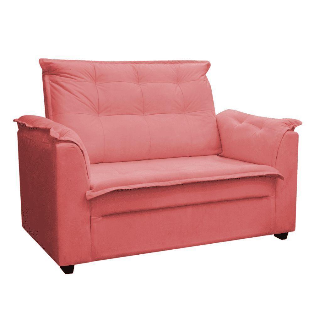 Kit 02 Sofás 2 Lugares Namoradeira Marrocos 1,40m Sala De Tv Estar Recepção Suede Rose Mabe Magazine - 4