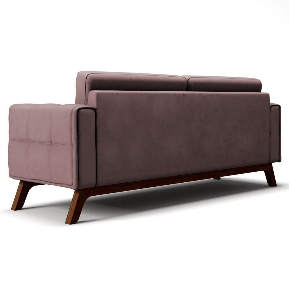 Sofá 260 Cm 4 Lugares Sandero C-305 Veludo Rosê - Domi - 4