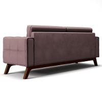 Sofá 260 Cm 4 Lugares Sandero C-305 Veludo Rosê - Domi