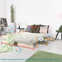 Futon Casal Tokio Sofa Cama Branco Off Acquablock Com Madeira Maciça - 5