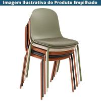 Kit 4 Cadeiras Bilbao Fratini Encosto Polipropileno Preto Assento Almofada Cinza Base Aço Preto - 6