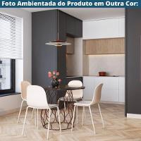 Kit 4 Cadeiras Bilbao Fratini Encosto Polipropileno Preto Assento Almofada Cinza Base Aço Preto - 8