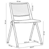 Kit 06 Cadeiras Empilhável Fixa Lift F02 Base Aço Laranja - Lyam Decor - 4