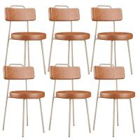 Kit 06 Cadeiras Decorativas Estofada Sala Jantar Barcelona Arena L02 Couríssimo Camel - Lyam - 1