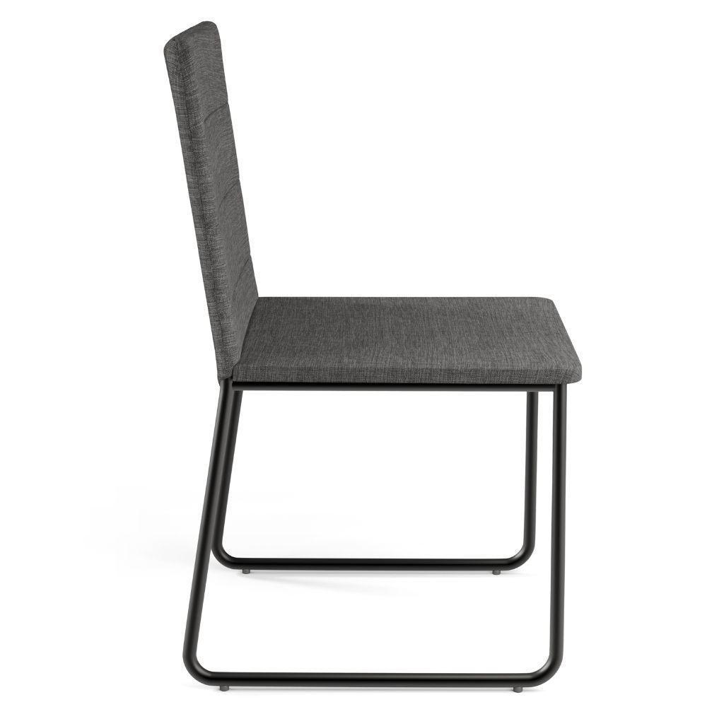 Kit 04 Cadeiras Decorativa Estofada Para Sala De Jantar Preto Maya L02 Linho Cinza Escuro - Lyam Decor - 6