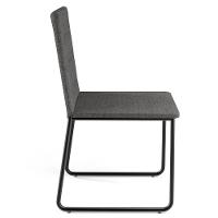 Kit 04 Cadeiras Decorativa Estofada Para Sala De Jantar Preto Maya L02 Linho Cinza Escuro - Lyam Decor - 6