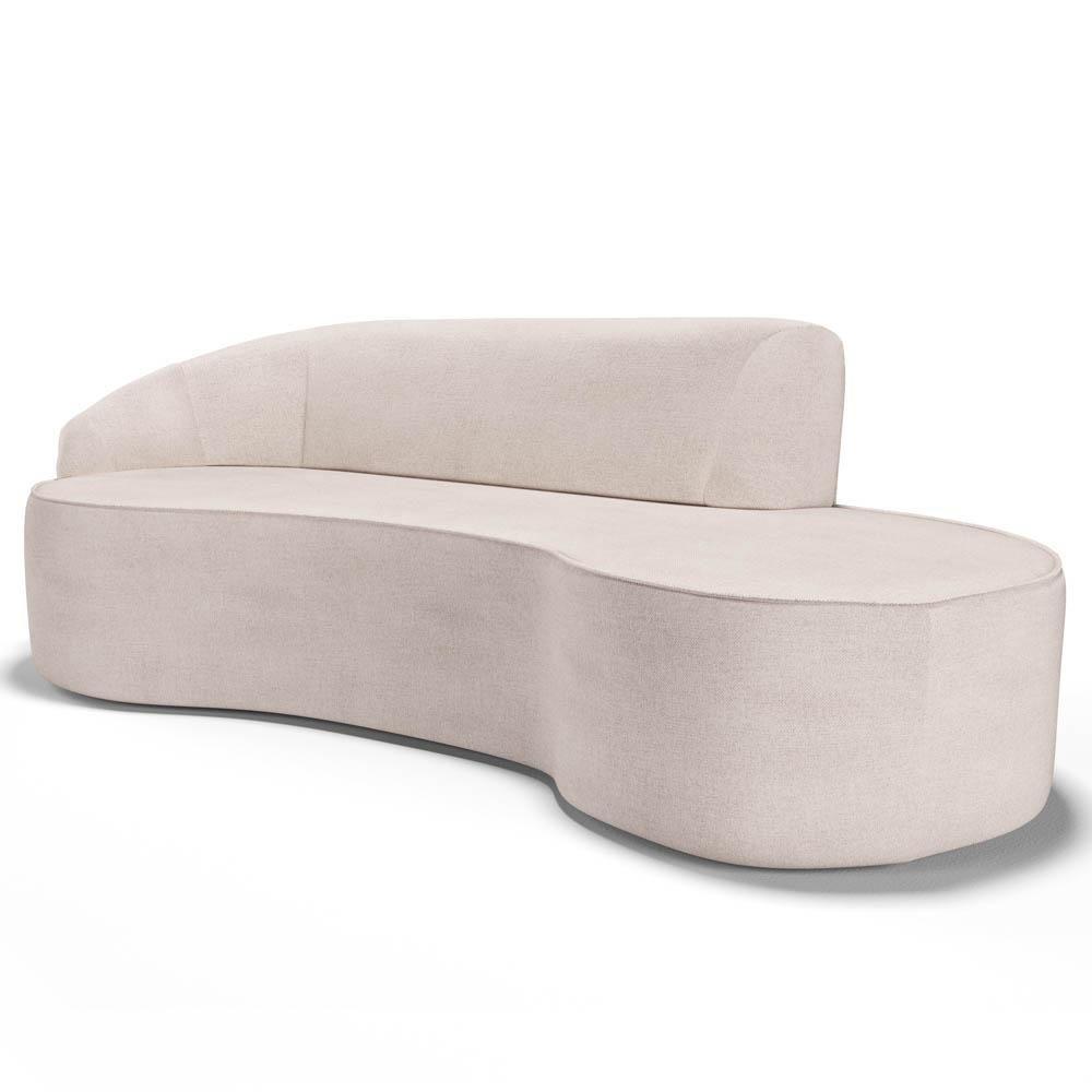 Sofá Living 3 Lugares 210cm Braço Esquerdo Mozart D06 Linho Cru - Mpozenato - 1