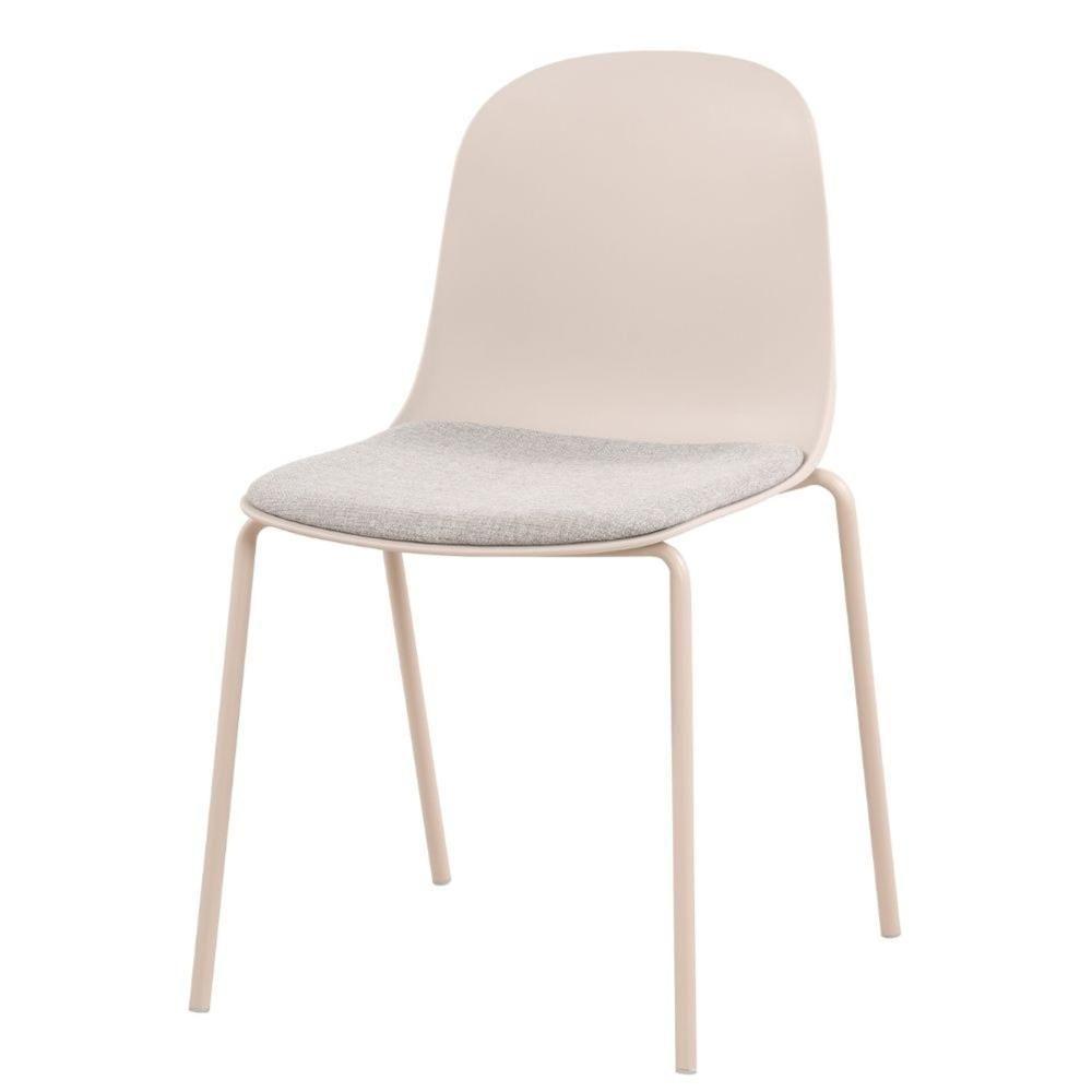 Kit 4 Cadeiras Bilbao Fratini Encosto Polipropileno Nude Assento Almofada Nude Base Aço Nude - 3