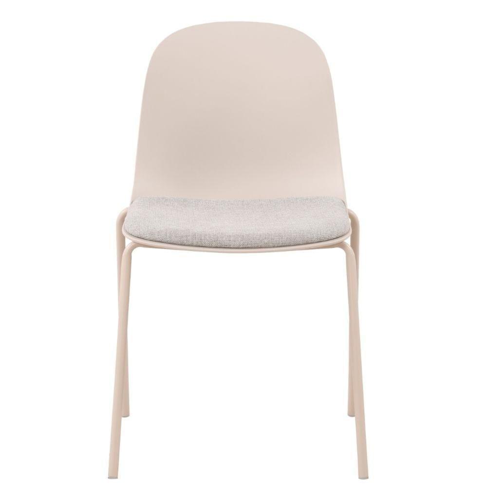 Kit 4 Cadeiras Bilbao Fratini Encosto Polipropileno Nude Assento Almofada Nude Base Aço Nude - 5