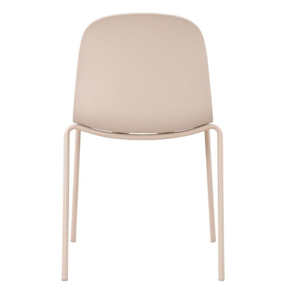 Kit 4 Cadeiras Bilbao Fratini Encosto Polipropileno Nude Assento Almofada Nude Base Aço Nude - 6
