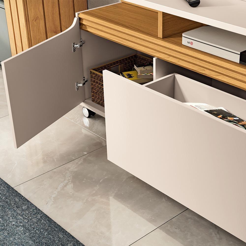 Estante Painel Para Tv 70 Pol 170cm 2 Portas Planck B01 Off White Cinamomo - Lyam Decor - 2