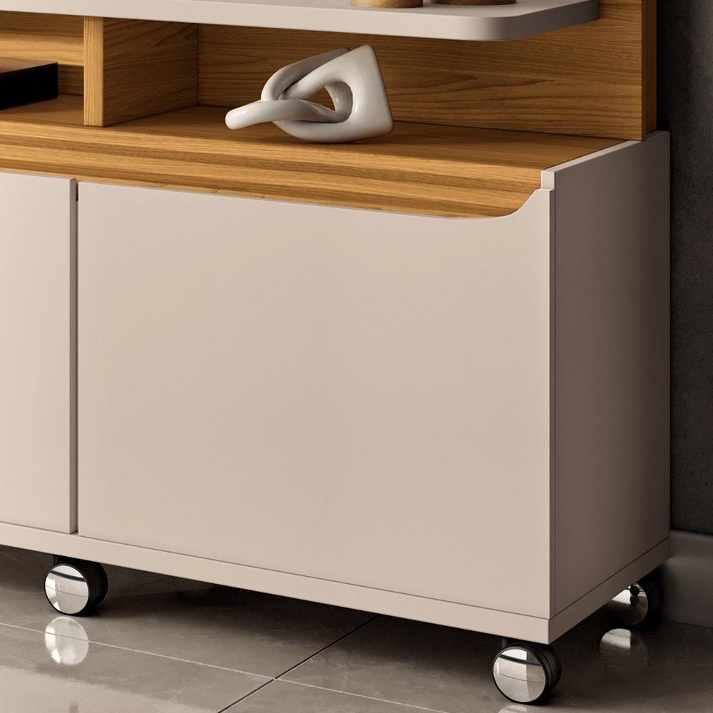 Estante Painel Para Tv 70 Pol 170cm 2 Portas Planck B01 Off White Cinamomo - Lyam Decor - 3