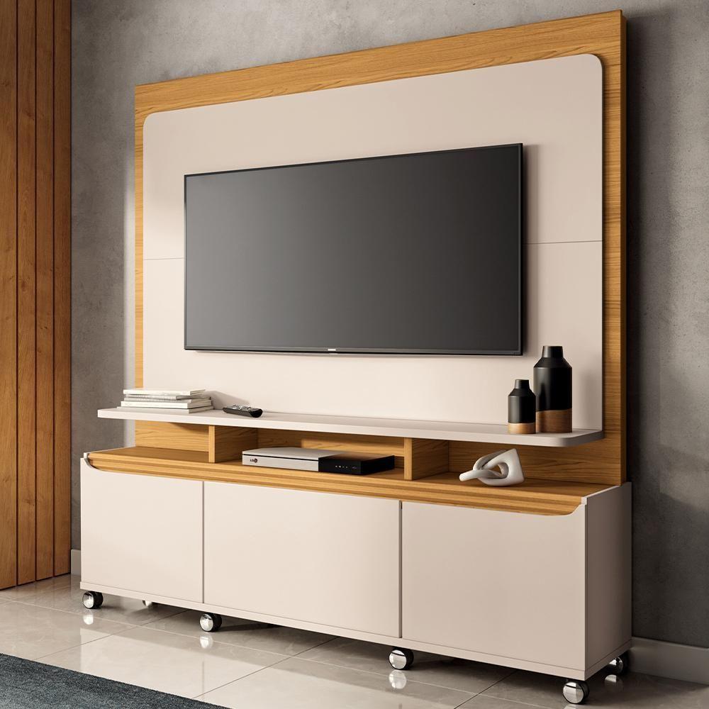 Estante Painel Para Tv 70 Pol 170cm 2 Portas Planck B01 Off White Cinamomo - Lyam Decor - 7