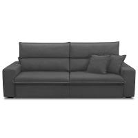 Sofá Retrátil Reclinável Para Sala 4 Lugares 280cm Senzi F04 Veludo Cinza Escuro - Lyam Decor - 2