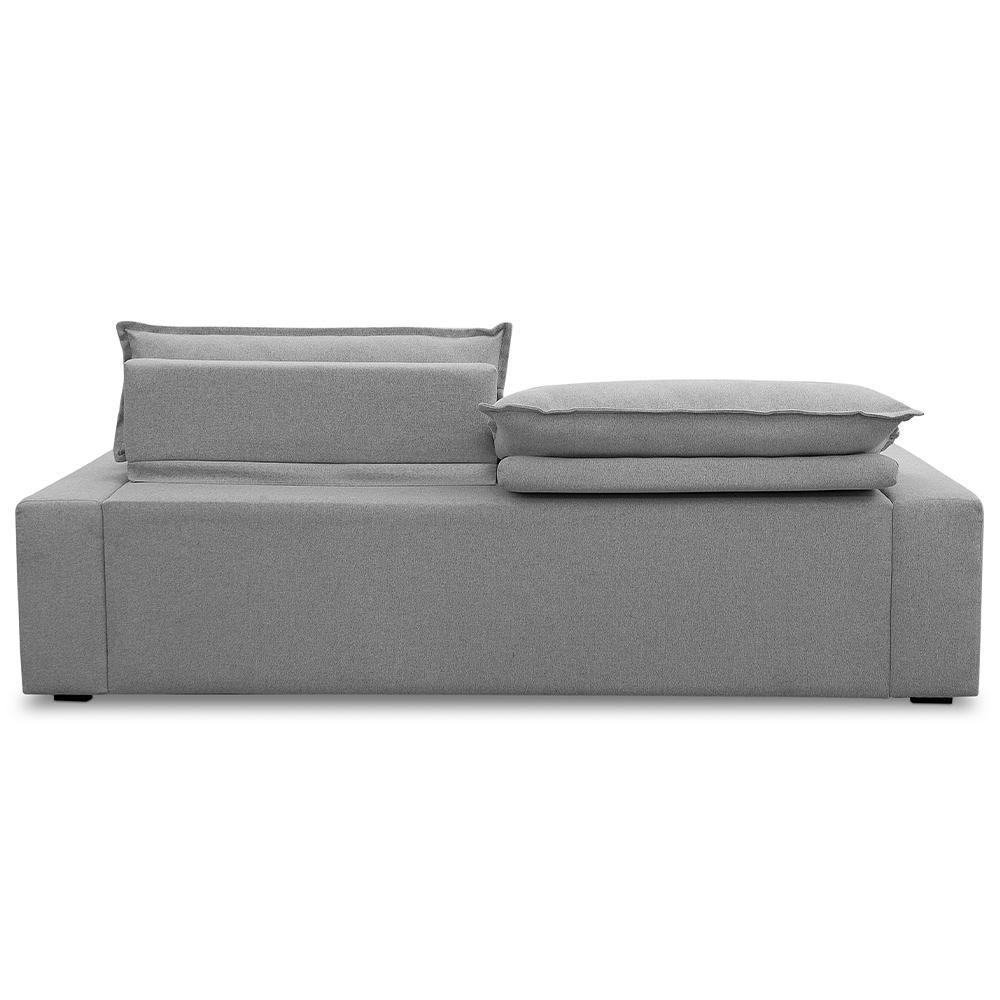 Sofá Retrátil Reclinável Para Sala 3 Lugares 230cm Senzi F04 Linho Cinza - Lyam Decor - 6