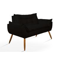 Kit 02 Poltronas + Sofá 2 Lugares Com Puff Opala Balaqui Preto - 8