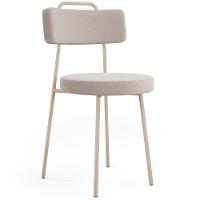 Kit 06 Cadeiras Decorativas Estofada Sala Jantar Barcelona Arena L02 Bouclê Creme - Lyam - 3