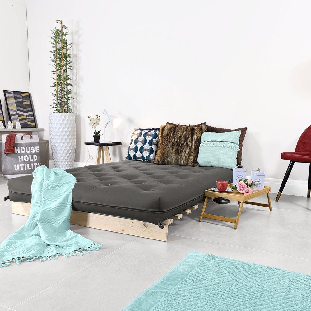 Futon Casal Tokio Sofa Cama Chumbo Acquablock Com Madeira Maciça - 3