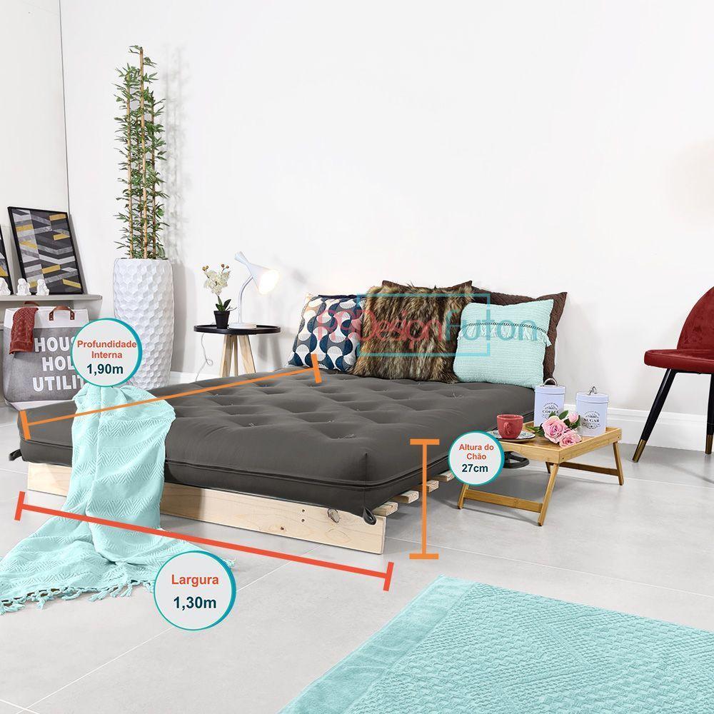 Futon Casal Tokio Sofa Cama Chumbo Acquablock Com Madeira Maciça - 8