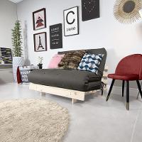 Futon Casal Tokio Sofa Cama Chumbo Acquablock Com Madeira Maciça - 1