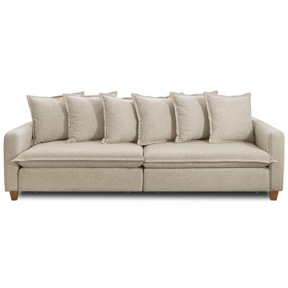 Sofá Retrátil Para Sala Living 4 Lugares 290cm Lake F04 Linho Bege - Lyam Decor - 2
