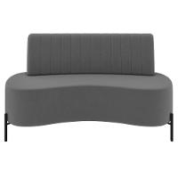 Sofá 2 Lugares 135cm Pés Aço Preto Tamar K04 Veludo Grafite - Mpozenato - 5