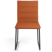 Kit 08 Cadeiras Decorativa Estofada Para Sala De Jantar Preto Maya L02 Tecido Terracota - Lyam Decor - 7