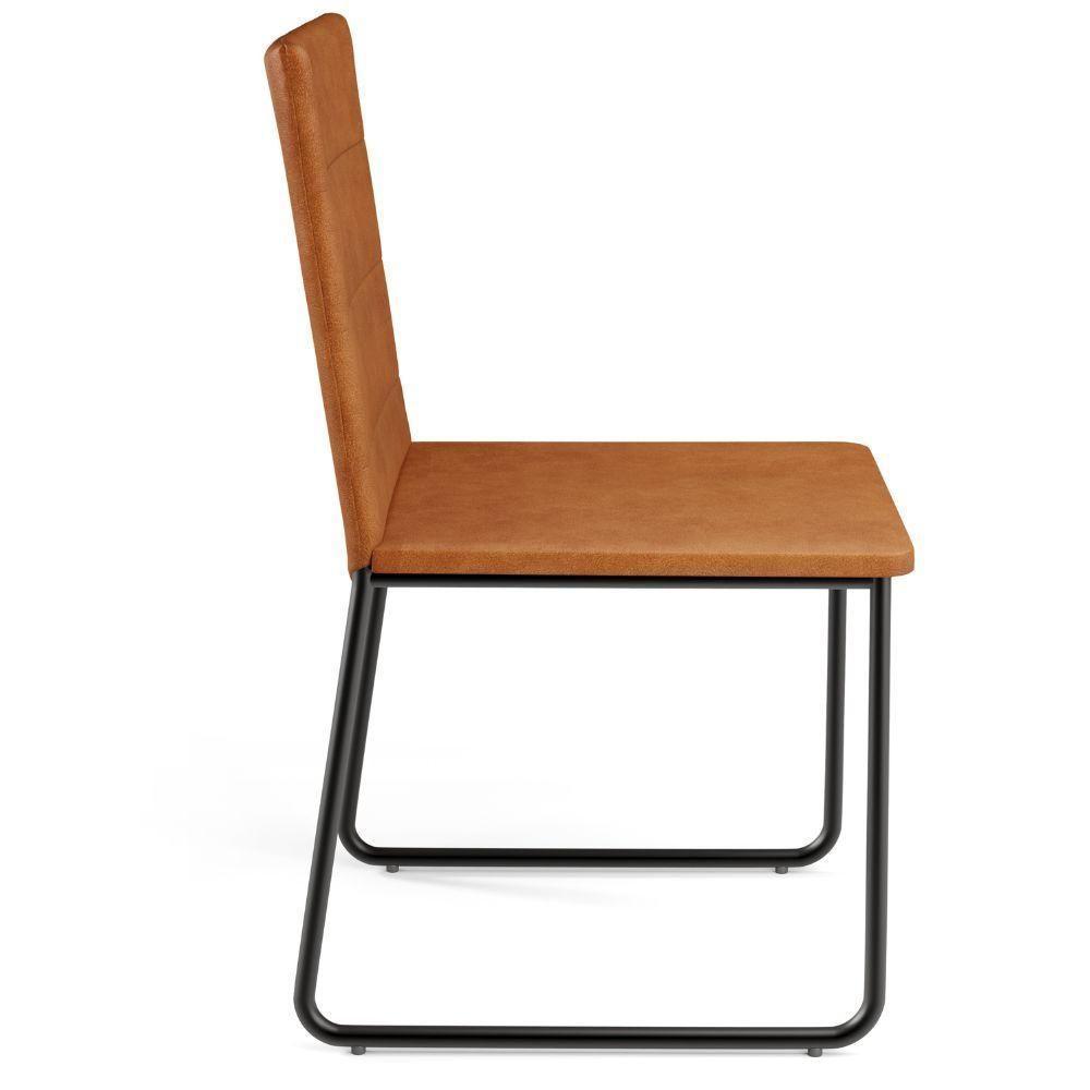 Kit 02 Cadeiras Decorativa Estofada Para Sala De Jantar Preto Maya L02 Couríssimo Canela - Lyam Decor - 5