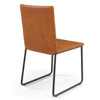 Kit 02 Cadeiras Decorativa Estofada Para Sala De Jantar Preto Maya L02 Couríssimo Canela - Lyam Decor - 6