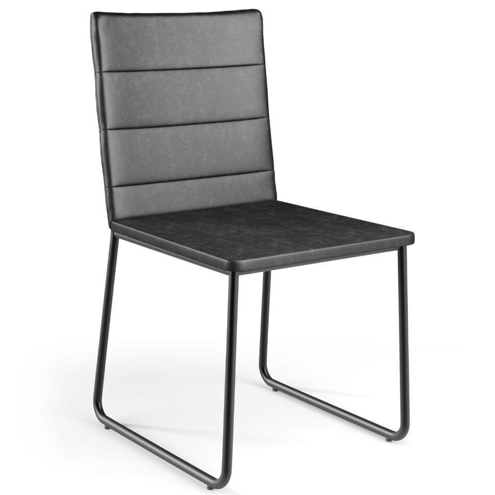 Kit 08 Cadeiras Decorativa Estofada Para Sala De Jantar Preto Maya L02 Couríssimo Preto - Lyam Decor - 3