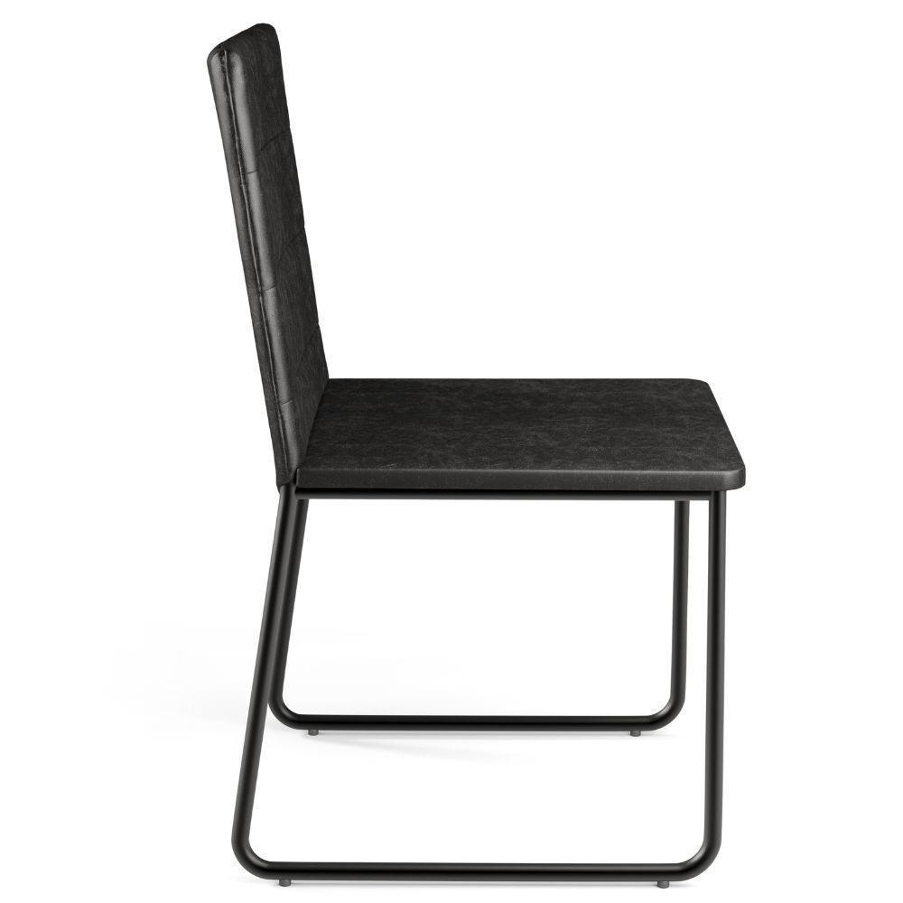 Kit 08 Cadeiras Decorativa Estofada Para Sala De Jantar Preto Maya L02 Couríssimo Preto - Lyam Decor - 8