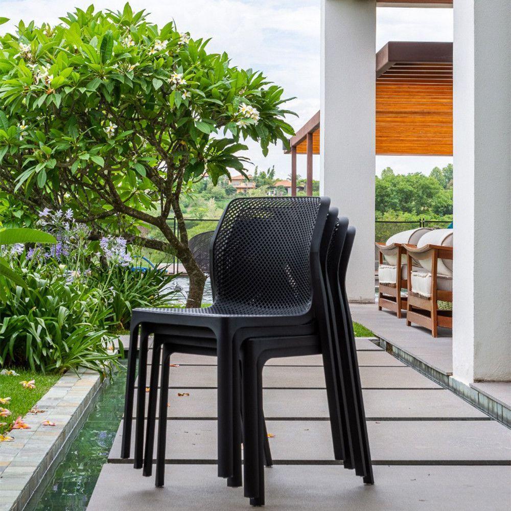 Kit Com 2 Cadeiras Capri Estrutura Em Polipropileno Fratini Preto - 7
