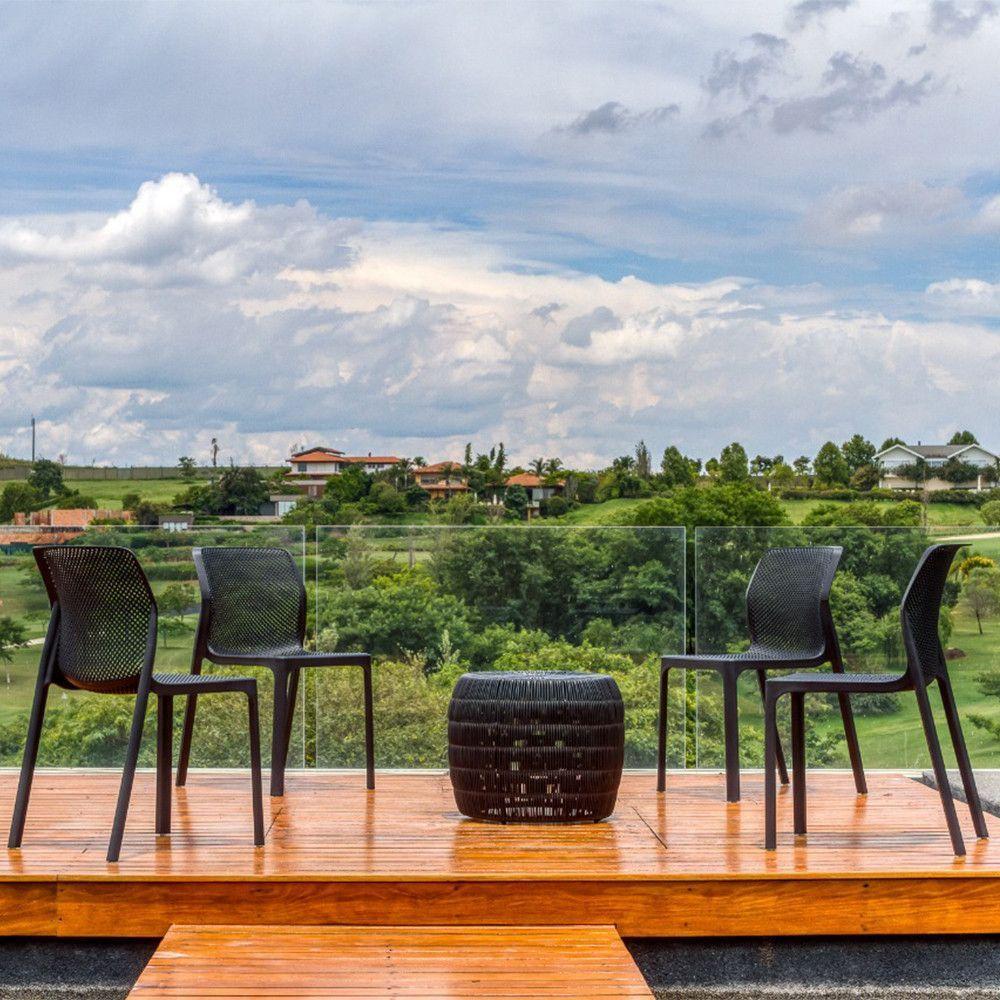 Kit Com 2 Cadeiras Capri Estrutura Em Polipropileno Fratini Preto - 8