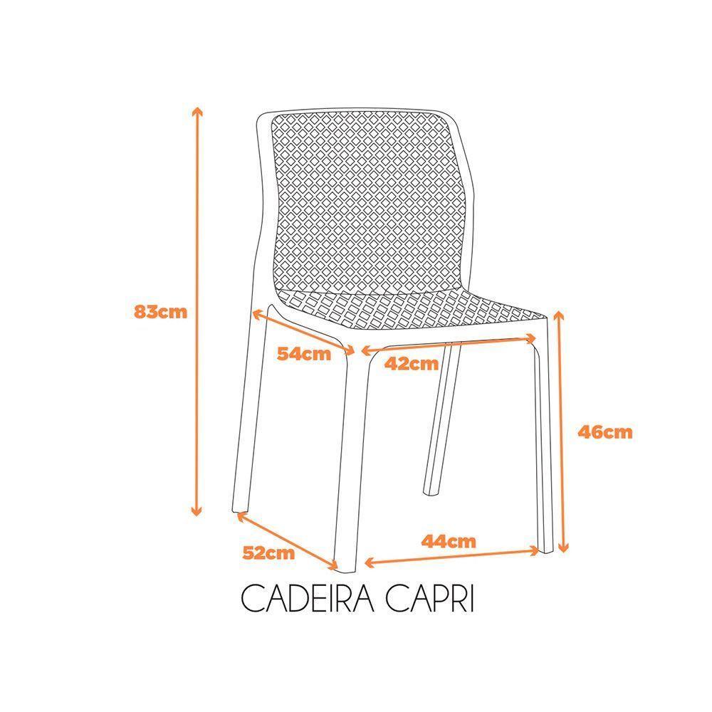 Kit Com 2 Cadeiras Capri Estrutura Em Polipropileno Fratini Preto - 9